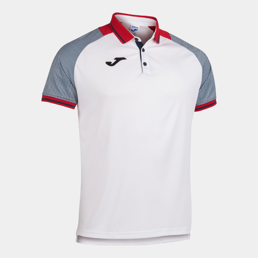  Joma Essential II trumpomis rankovėmis polo marškinėliai, balti/tamsiai mėlyni