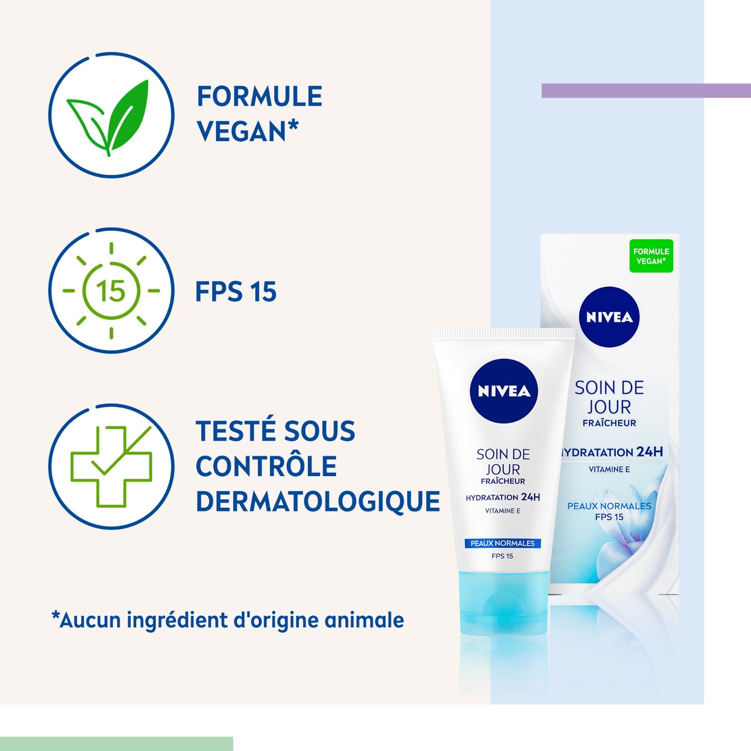 NIVEA Soin de Jour Fraîcheur hydratante 24H Vitamine E FPS15 peaux normales