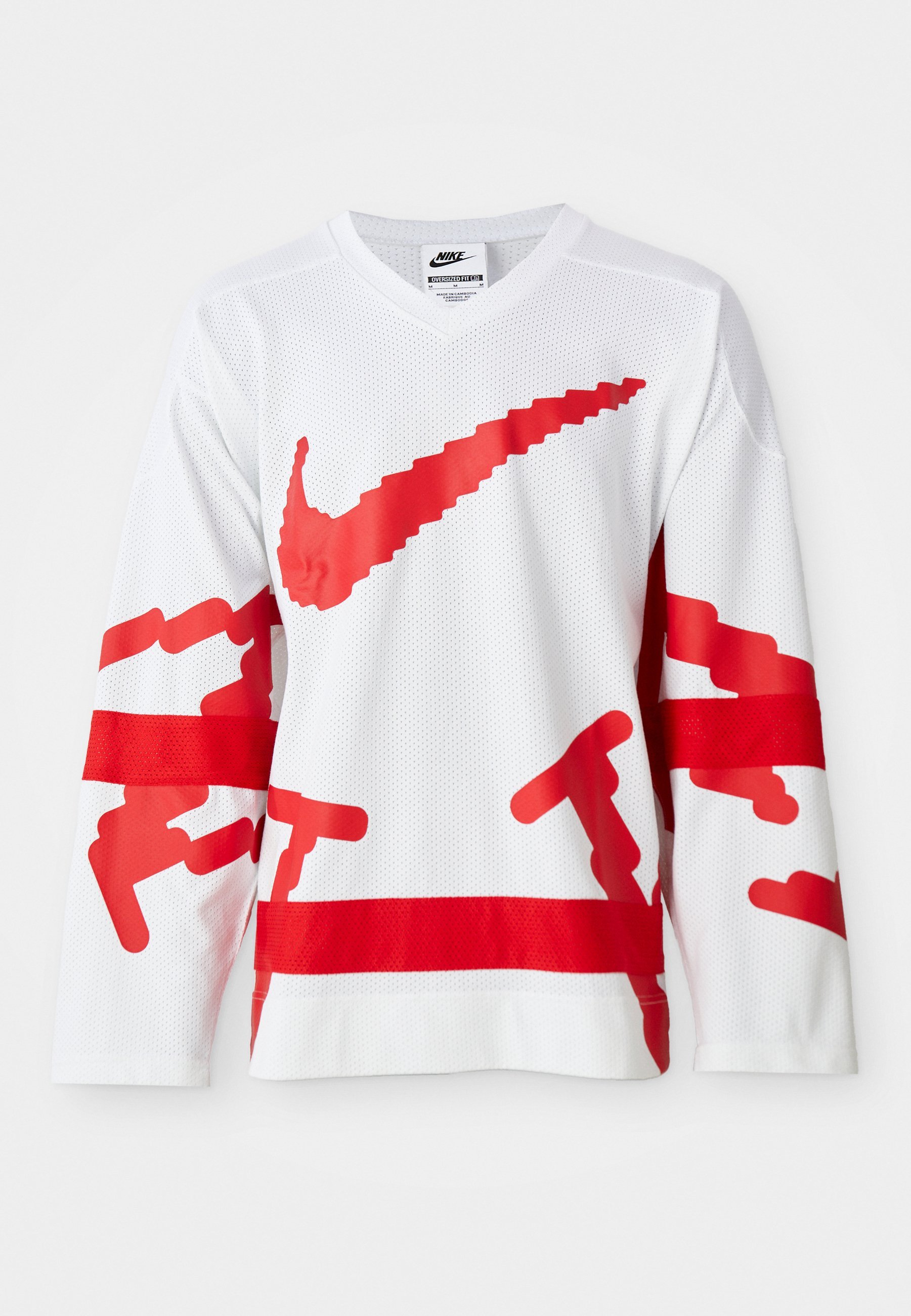 Nike Sportswear CLUB HOCKEY NEO - Shirt met lange mouwen - wit/universiteitsrood