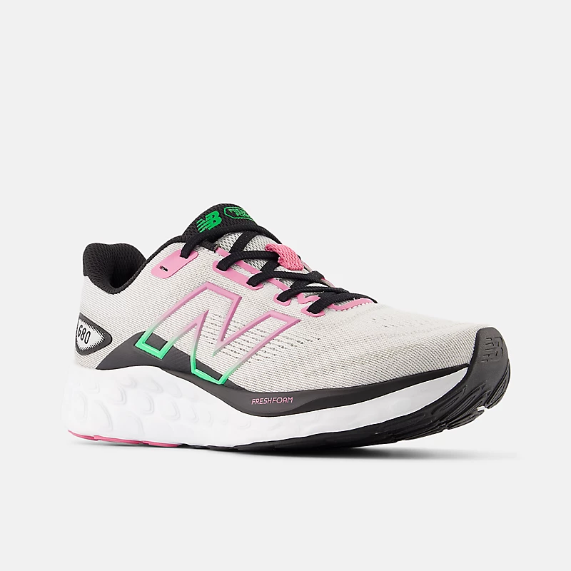 Fresh Foam 680 v8 Feminino - Cinza Fosco com Preto e Rosa Claro