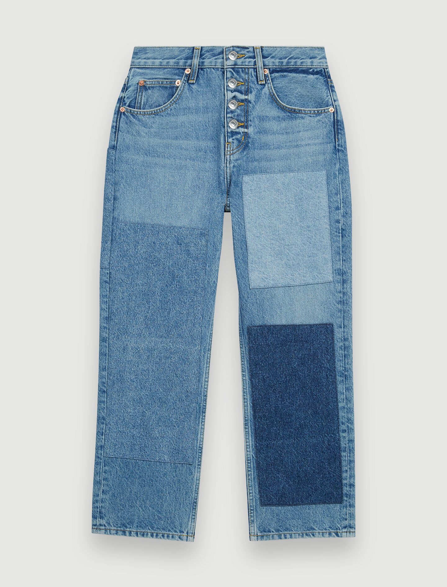 Spijkerbroek met patches - Blauw