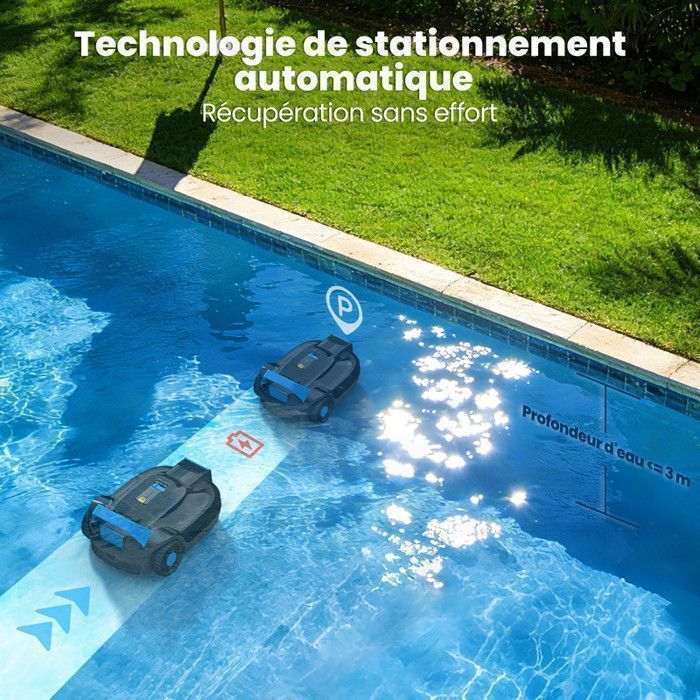 Robô de piscina sem fio AIRROBO CP02, para paredes e linha d'água, 120 minutos de autonomia, forte poder de sucção.