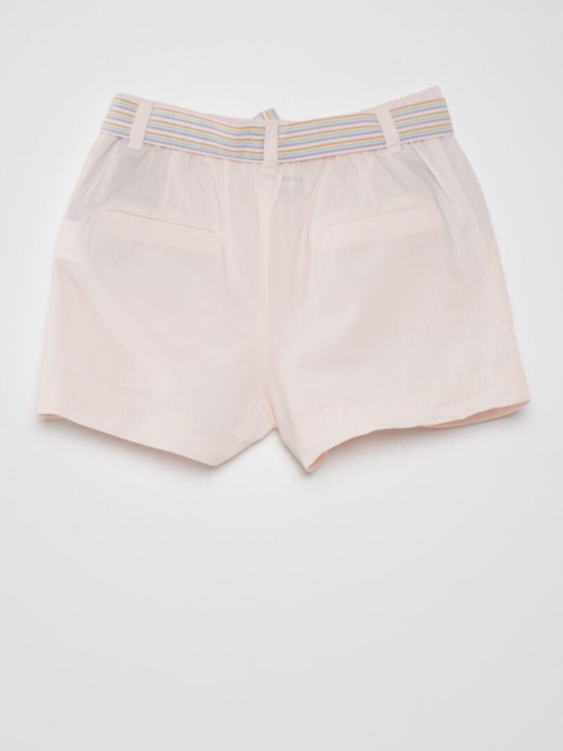 Effen katoenen shorts - WIT