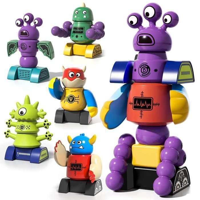 Kukufun Magnetic Building Set - 35-Piece Monster Set - STEM Educational Toy for Ages 3-8 - Children's Gift