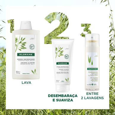 Klorane Oat Ultra-Gentle Conditioner kaikille hiustyypeille, hellävarainen ja suojaava kaurahoitoaine, 200ml