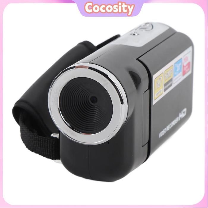 Videocamera digitale Cocosity da 5 cm con schermo a colori - Full HD 1080P, 16 MP, zoom 16x, stabilizzazione dell'immagine - Ideale per i viaggi - Nera