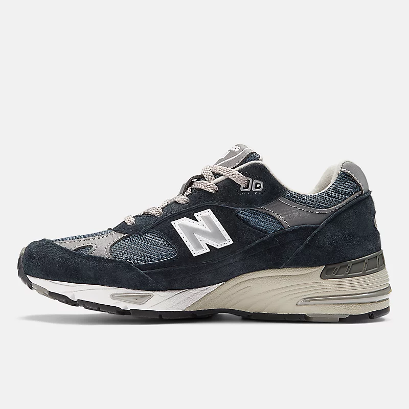 Damskie buty MADE in UK 991v1 – granatowe z bielą e srebrem