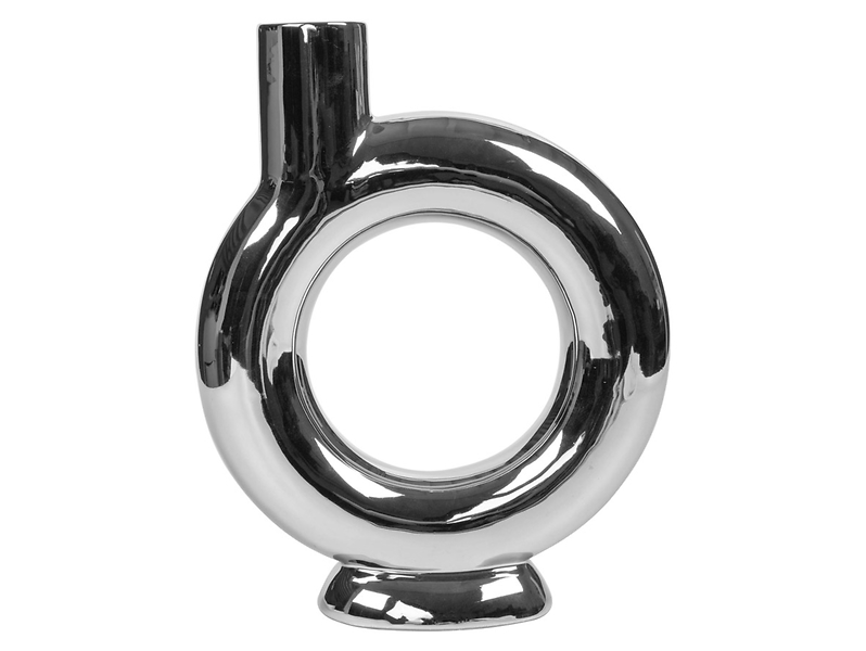 Wazon ceramiczny 24,5 cm srebrny
