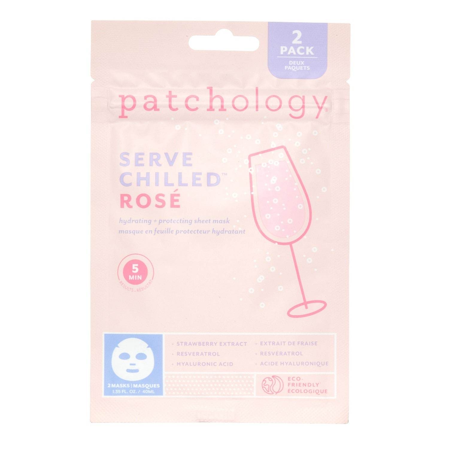 Pleťová maska Patchology, duo plátenných masiek, podávané chladené -