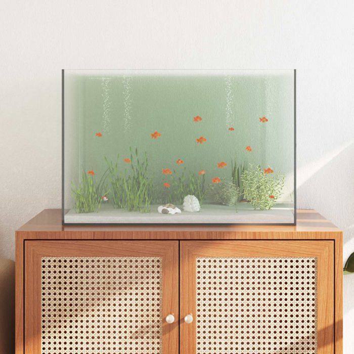 Aquarium en verre rectangulaire - vidaXL - 60x35x40 cm - Blanc - Verre robuste - Bords lisses - Sans couture