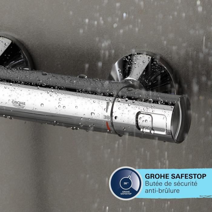 Columna de ducha con mezclador termostático - Ahorro de agua - GROHE Vitalio Comfort 250 - Cromado - 26696001