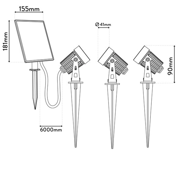 LED-Solarspot Spoti, 3-piece Set