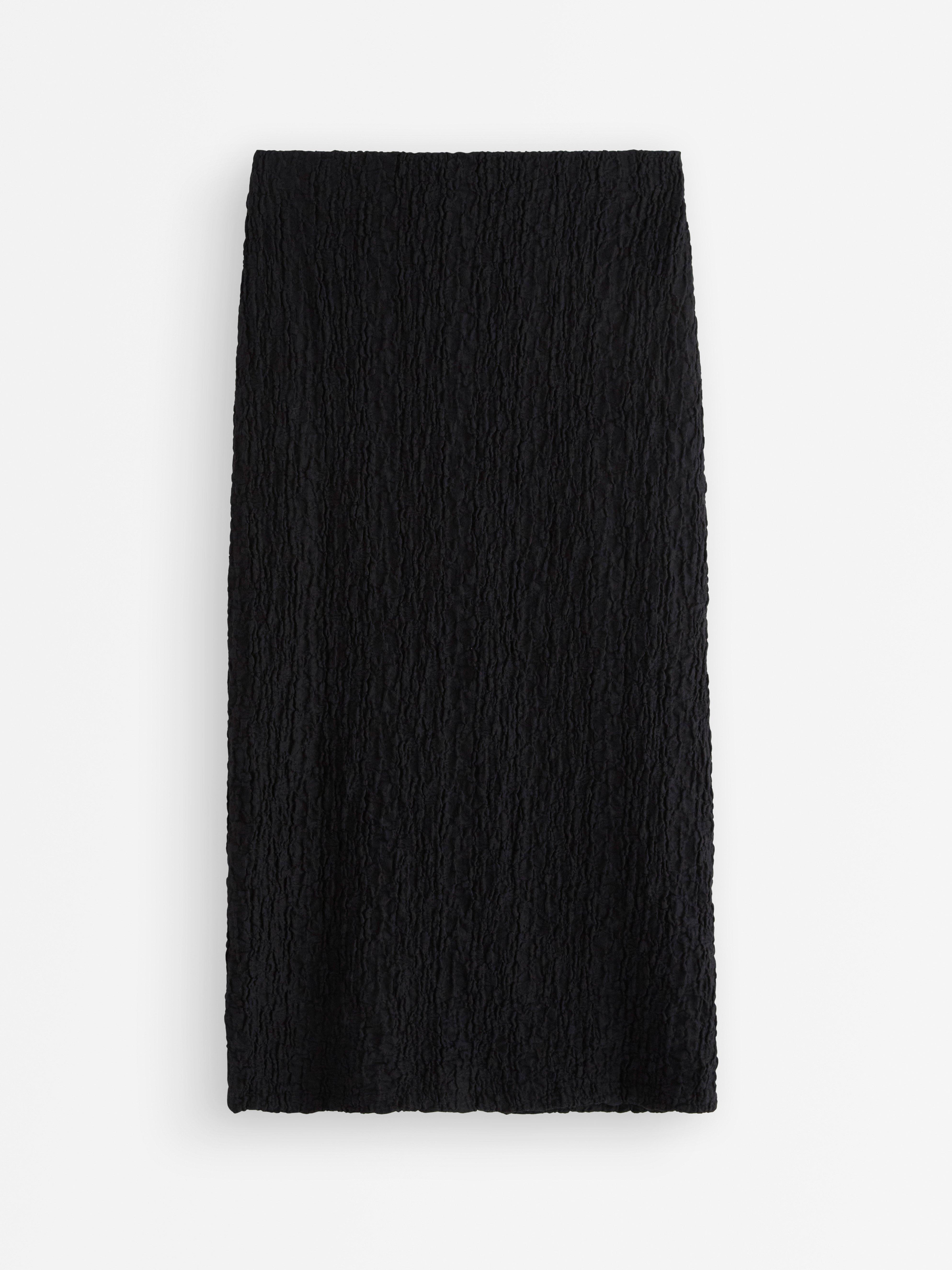 Falda midi de punto negra