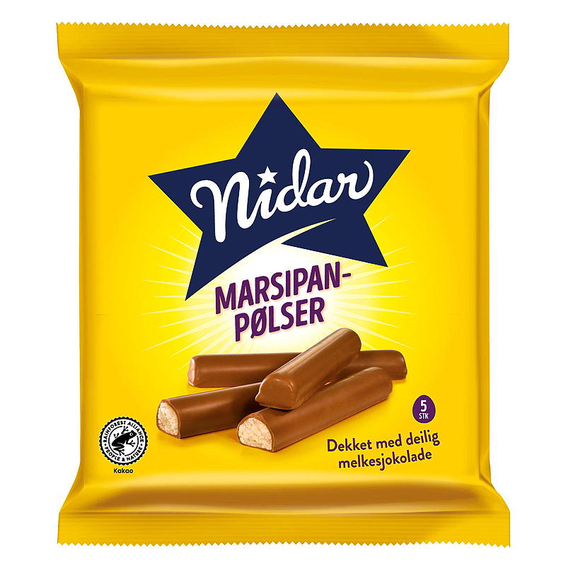 Nidar Marzipanwürste 5er-Pack 110 g, Nidar