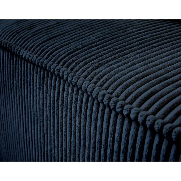 Colombine - Sofá modular de canto esquerdo - 6 lugares - em veludo cotelê - Azul meia-noite