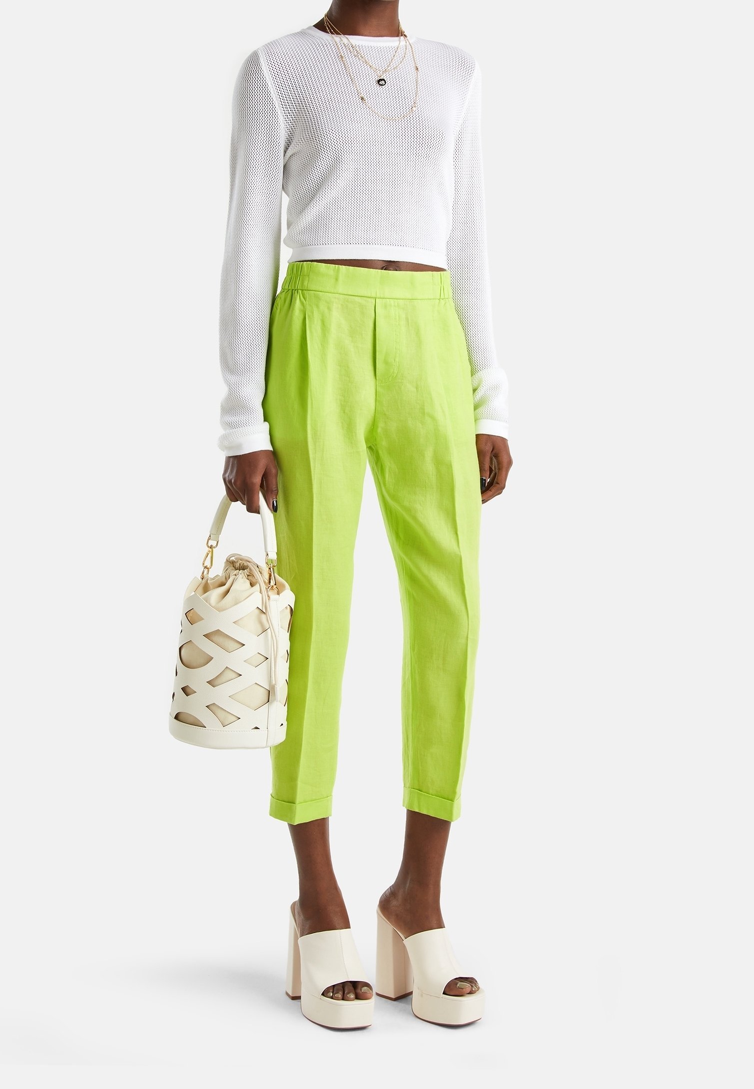 United Colors of Benetton broek - neon groen