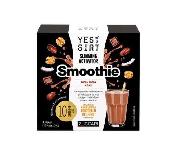 ZUCCARI Yes Sirt Smoothie met cacao, kokos en walnoten 10x30 g - Gewichtsbeheersing