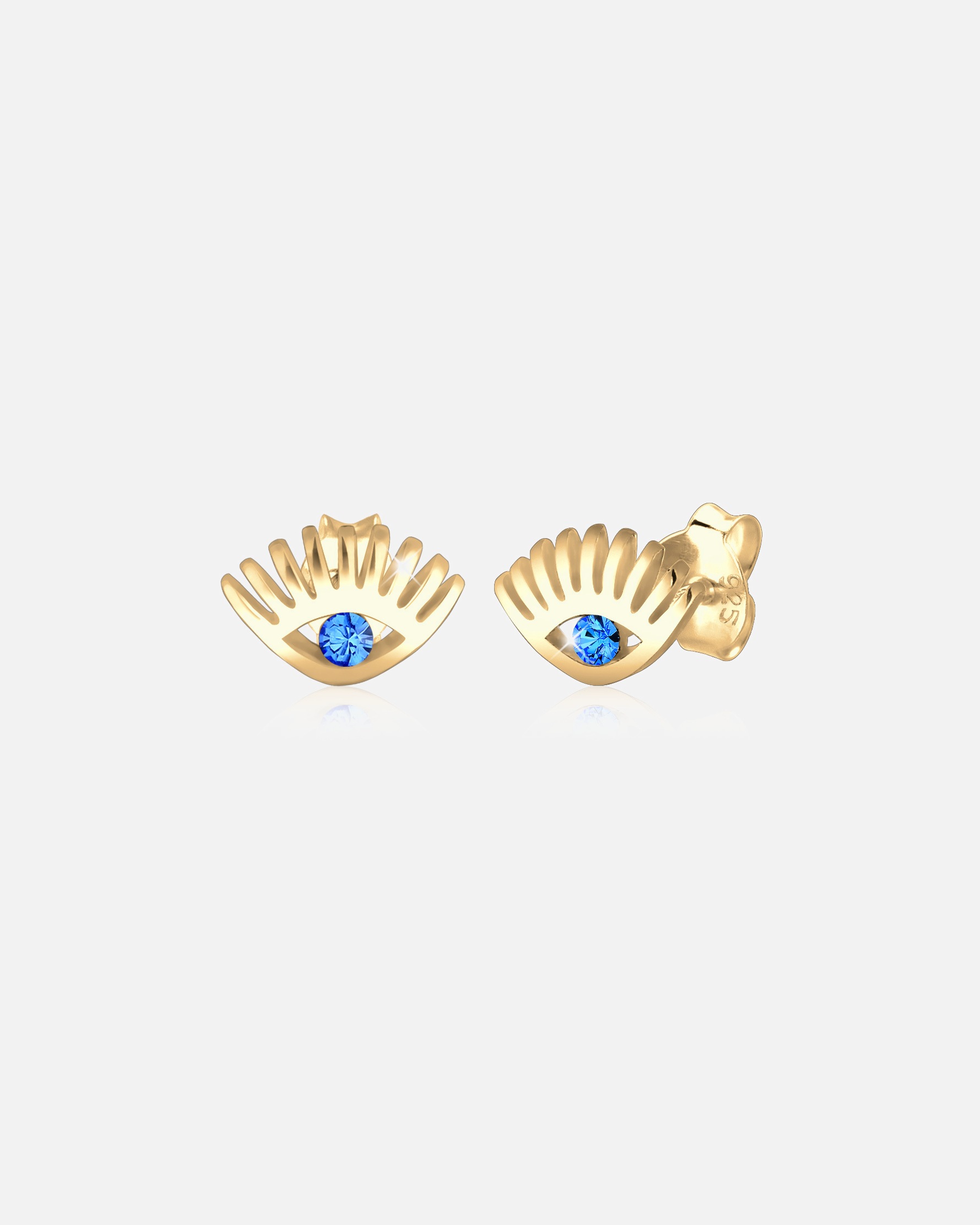 Elli Evil Eye avec des Cristaux Clous d'Oreille Femme - (925/1000) Argent