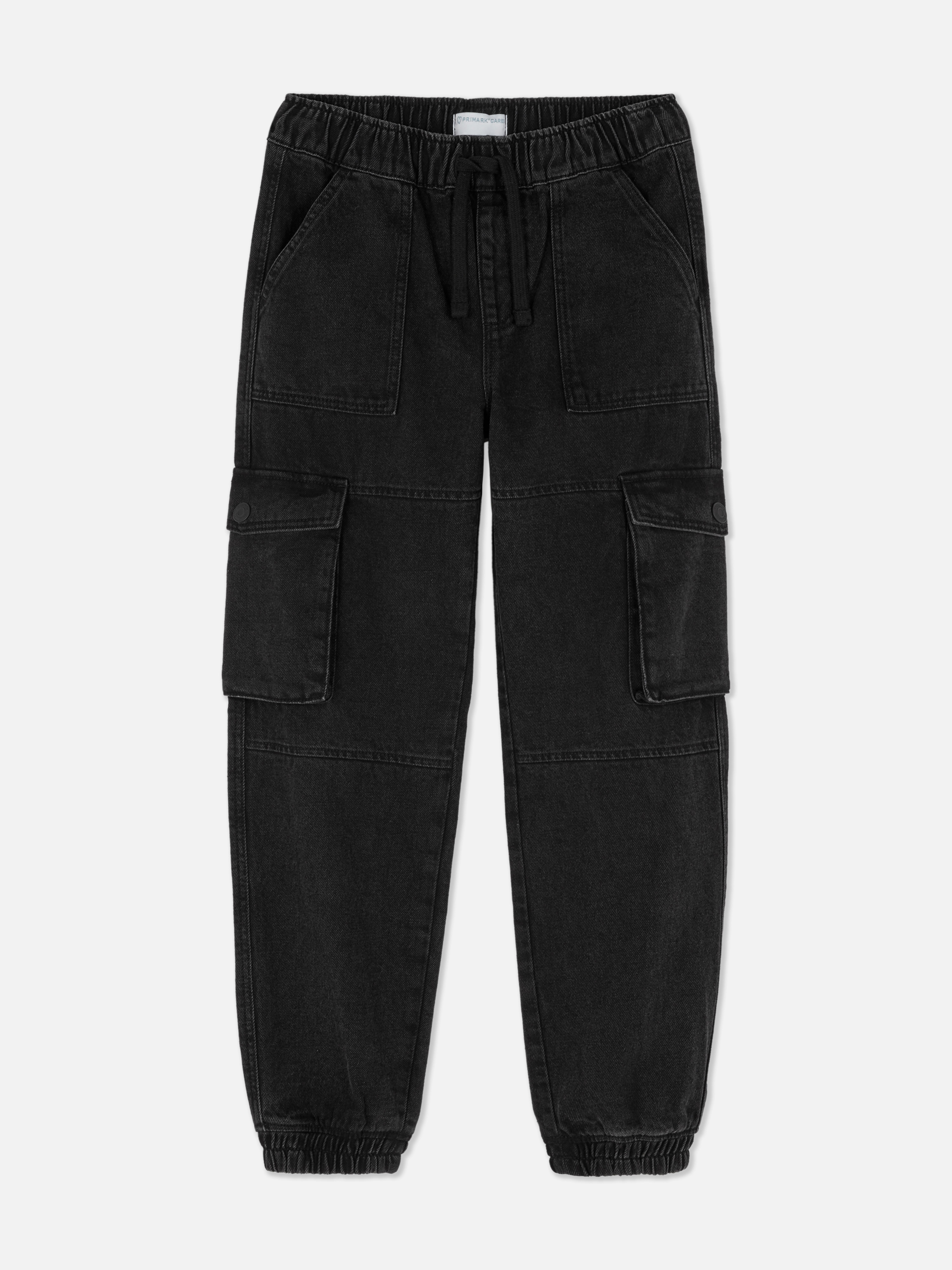 Cargo-Jeans Jeans mit Kordelzug, Cargotaschen und Bündchen am Knöchel