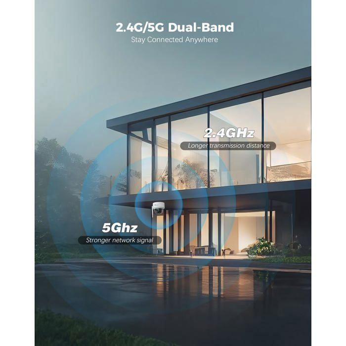 4K övervakningskamera - CTRONICS - IMX415 - AI-detektering - WiFi - Motoriserad rotation 355°/90°