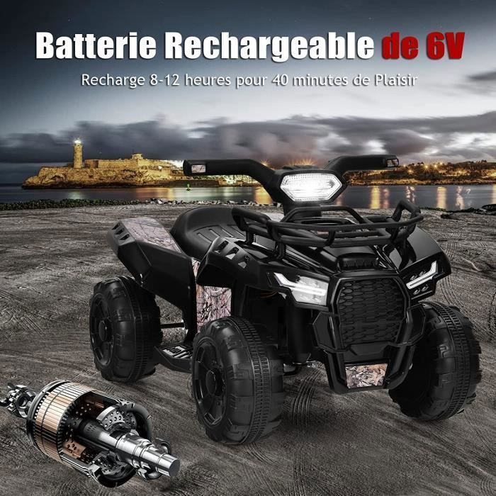 Buggy eléctrico GOPLUS para niños de 1,5 a 3 años, 6 V, efectos de sonido y luz, bocina LED, capacidad de carga de 20 kg, negro - GOPLUS