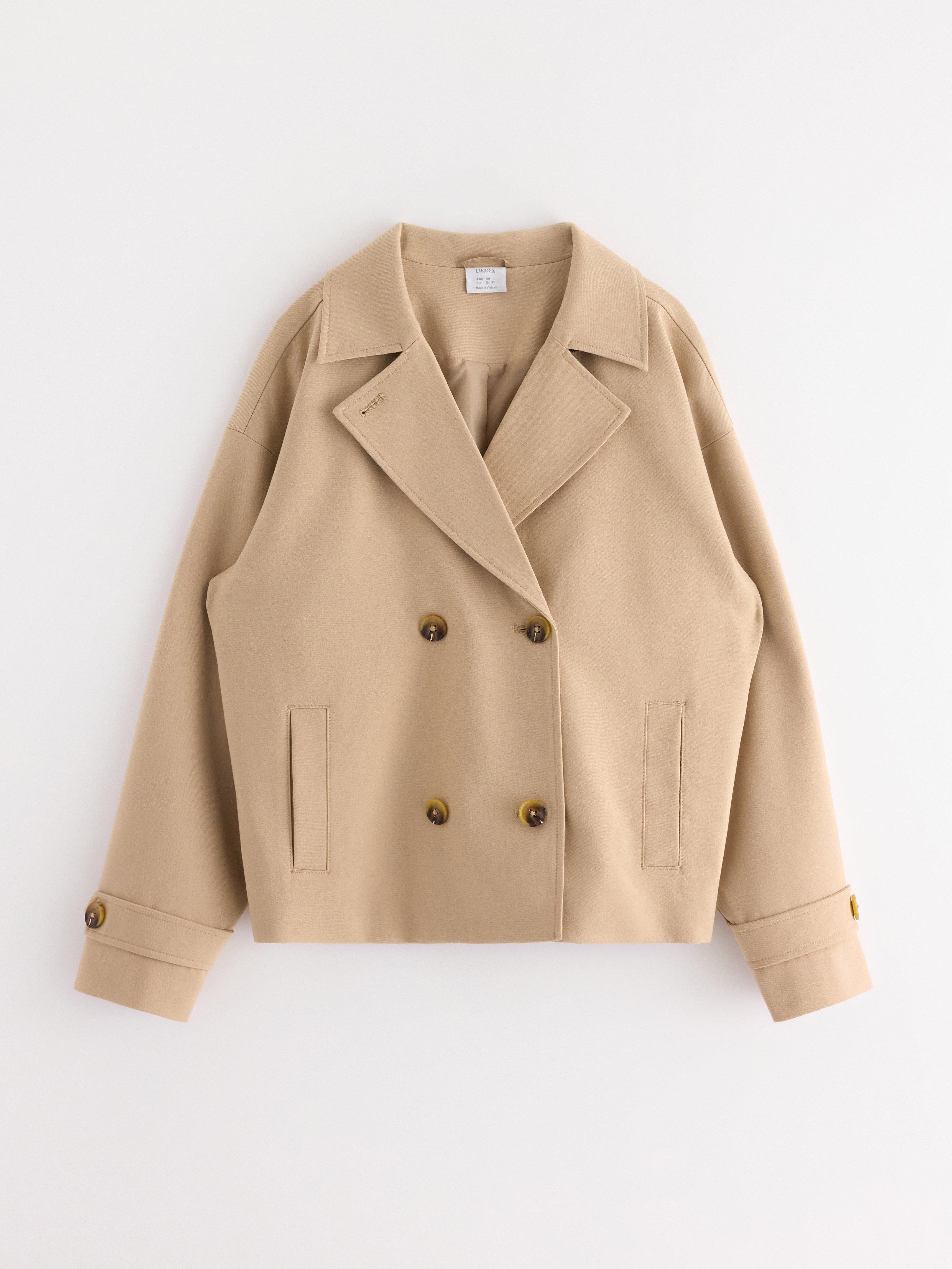 Trench scurt bej