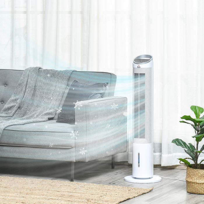 HOMCOM - Ventilador de torre - ABS - 30x30x100,8cm - Blanco