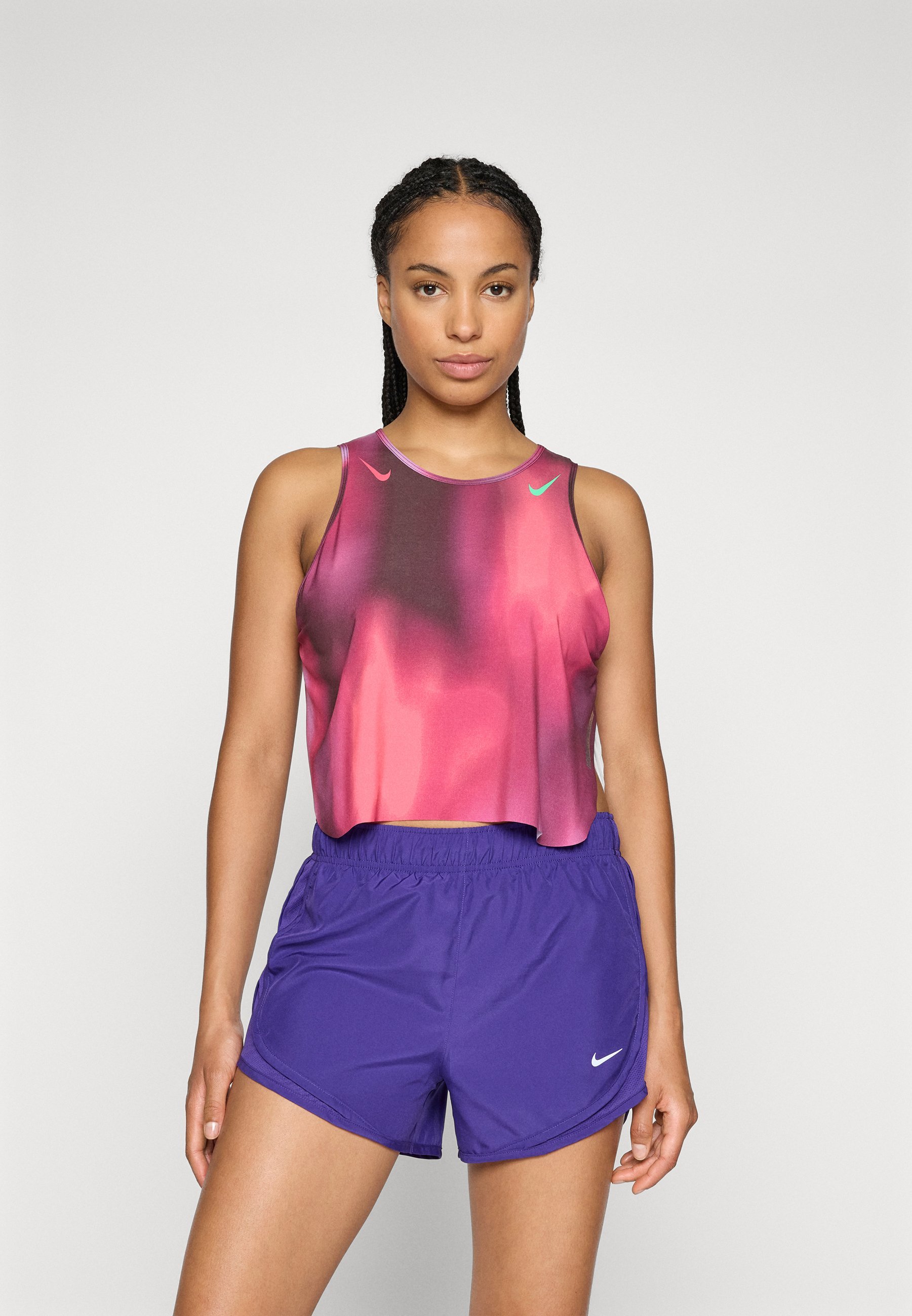 Nike Performance CROP TANK - Top - rush fuchsia/burgundy crush/aster pink/green shock