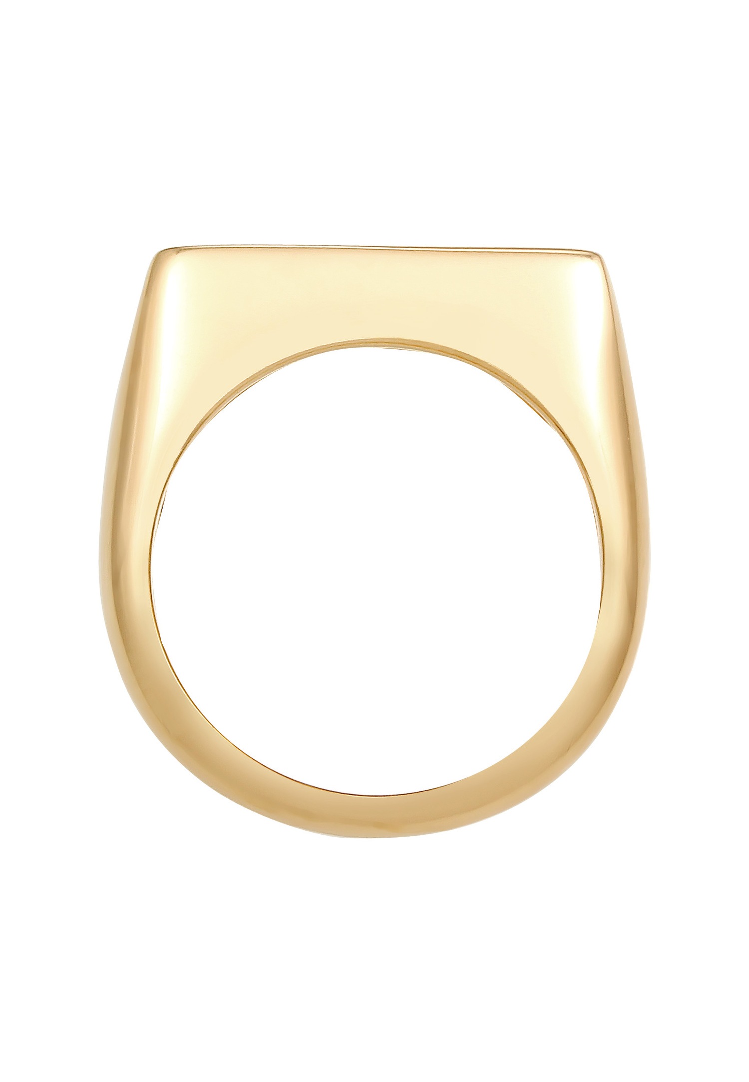Elli chevalière Mat Rectangle Geo Bague Femme Plaqué Or Argent (925/1000)