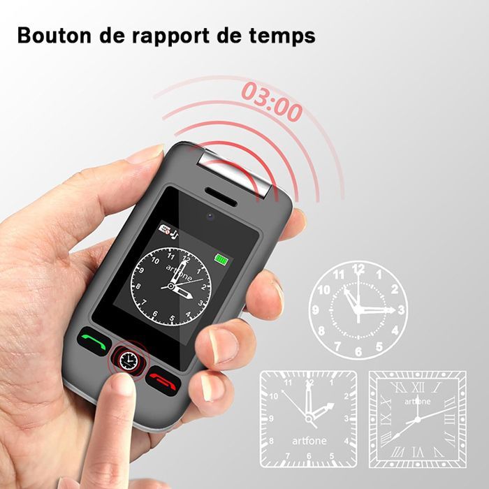 artfone G6 4G Téléphone portable pour personnes âgées - Grandes touches, Lampe Torche, Batterie 1300mAh, Double SIM, Bouton SOS