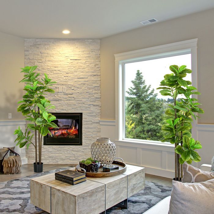 Conjunto de 2 plantas artificiales - HOMCOM - higueras - con maceta - textura natural - 180 cm de altura - para decoración