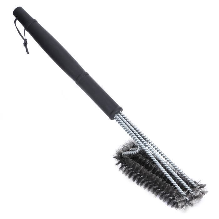 Brosse de barbecue, acier inoxydable avec une poignée en plastique, accessoires de barbecue, kit de nettoyage de gril brosse de