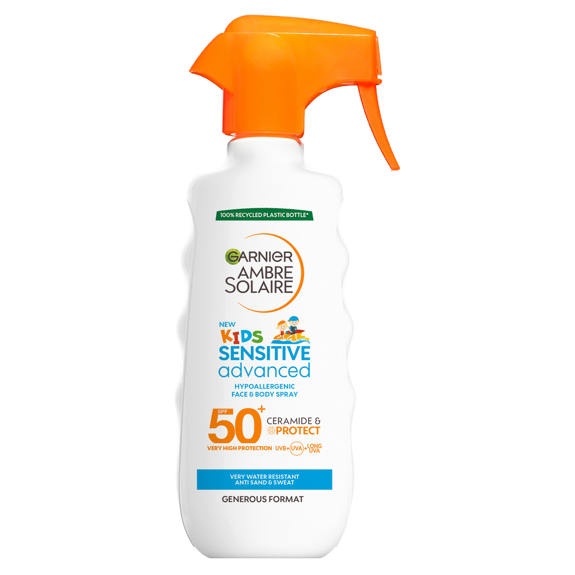 Ambre Solaire Sensitive Advanced Kids Spray hipoalergenic pentru față și corp SPF50+ 270 ml - Garnier