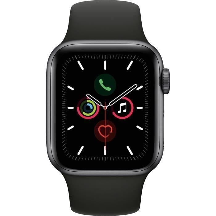 Apple Watch Series 5 GPS 40 mm, caja de aluminio gris espacial, correa negra, talla S/M (2019), reacondicionado, buen estado.