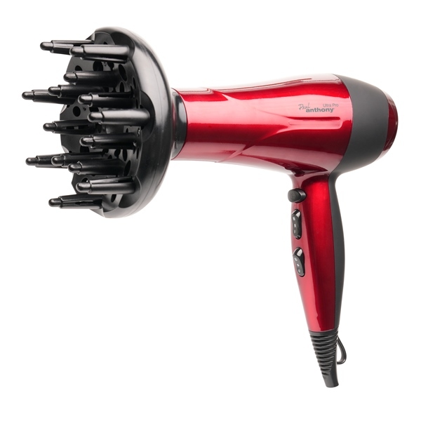 Secador de pelo Paul Anthony Ultra Pro de 2200 W con difusor - Rojo intenso