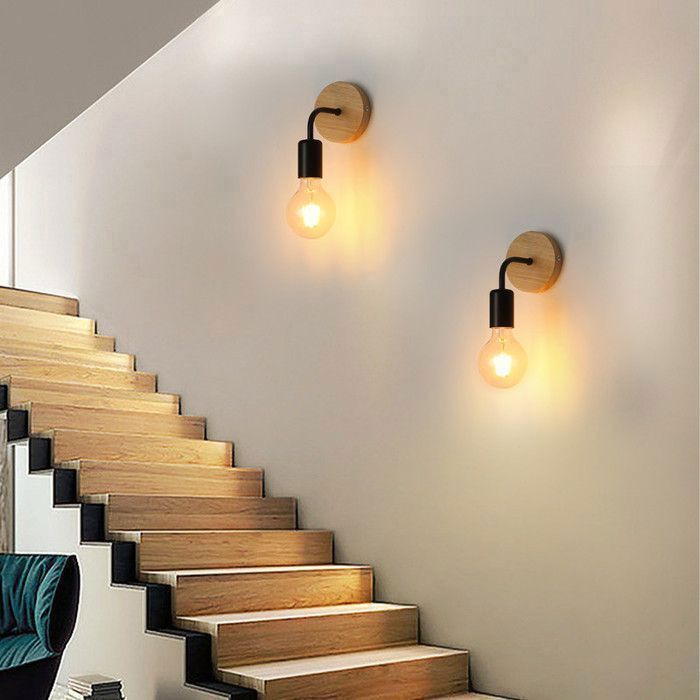 DELIPOP Set di 2 applique a LED moderne nere per comodino, camera da letto, soggiorno e corridoio (lampadine non incluse)