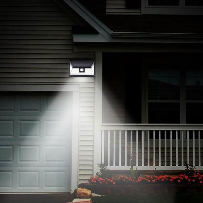 Lampada solare da giardino con 118 LED - Sensore di movimento - 3 modalità - Nera