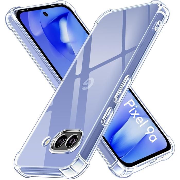 Coque antichoc - Phonillico® - Google Pixel 9a - Souple - Transparent - 2 Verres Trempé