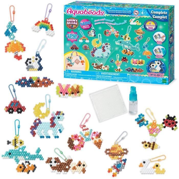 Kit creativo Aquabeads My Keychains and Hanging Decorations, con perline che si attaccano all'acqua, codice 35025, età 4+