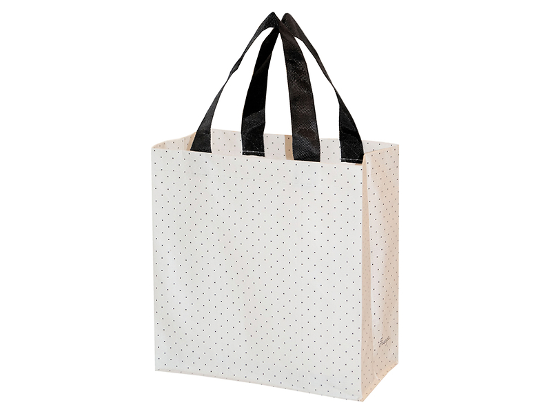 Torba zakupowa Kropki 15x26 cm biało-czarny