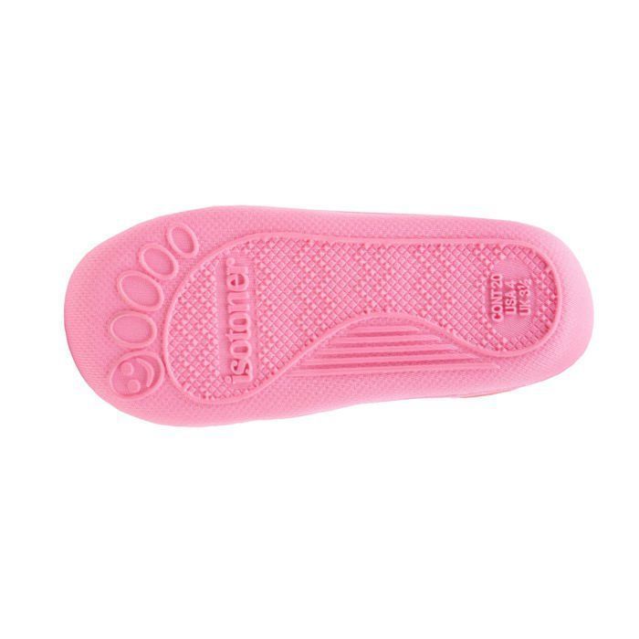 Pantuflas Isotoner de terciopelo con soporte reforzado, cierre de cremallera, fáciles de poner, color rosa para bebé niña.