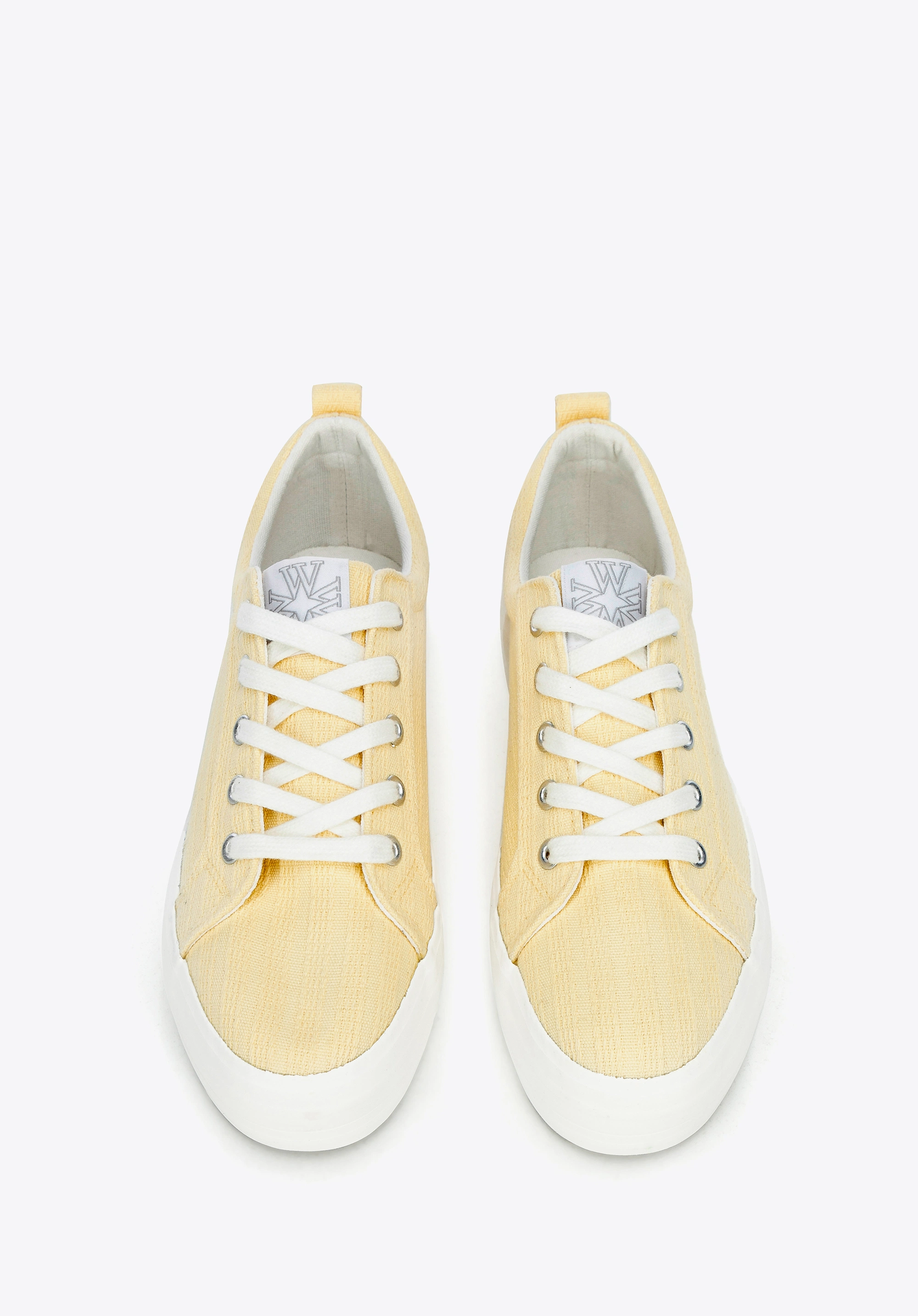 Damskie sneakersy na platformie żółte