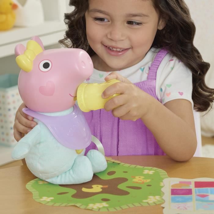 Peppa Pig Big Hugs Evie, interactieve pop met accessoires, geschikt voor kinderen vanaf 3 jaar.