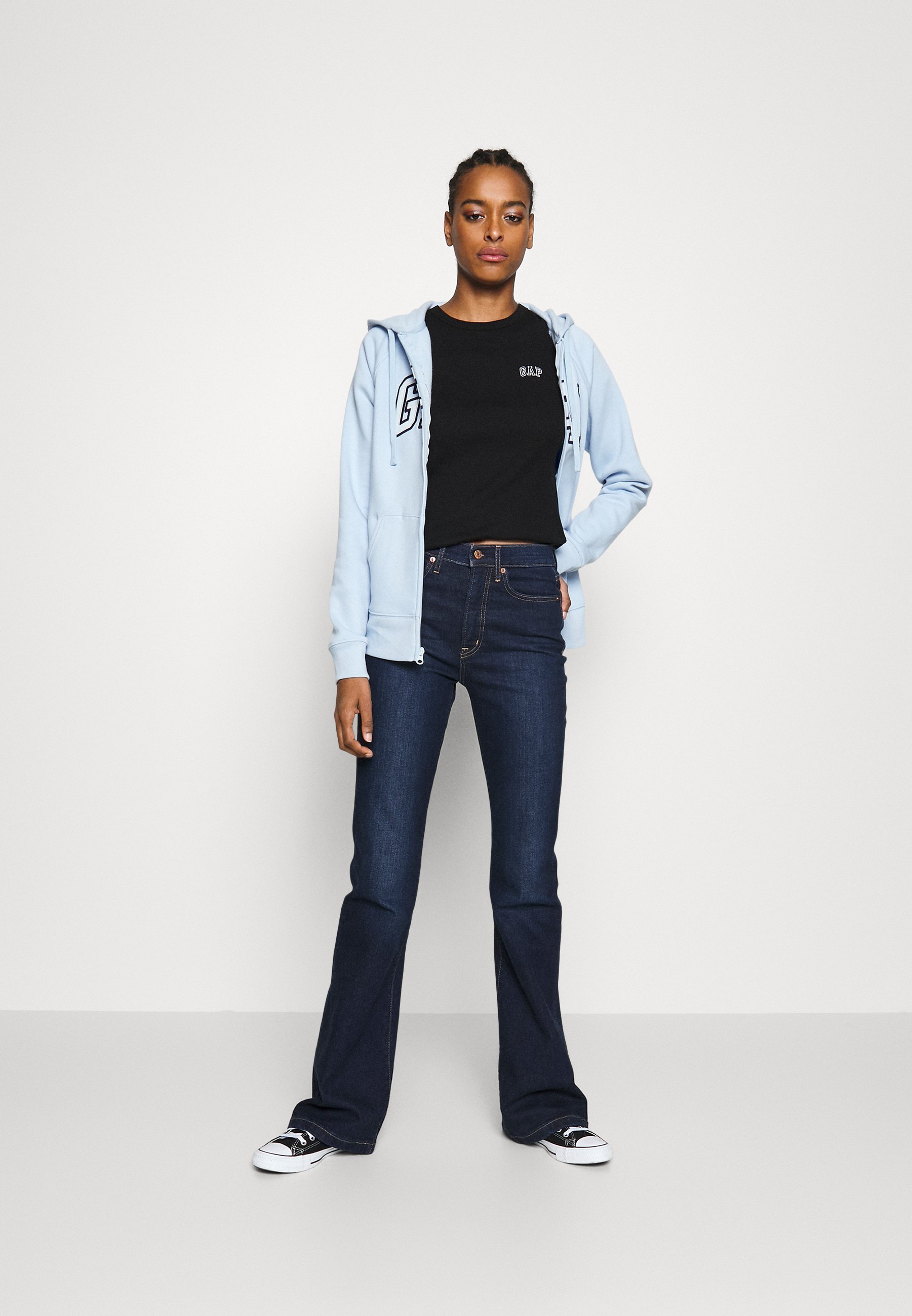 Gap Tall 70S FLARE HOLZER - Uitlopende jeans - donkere wassing