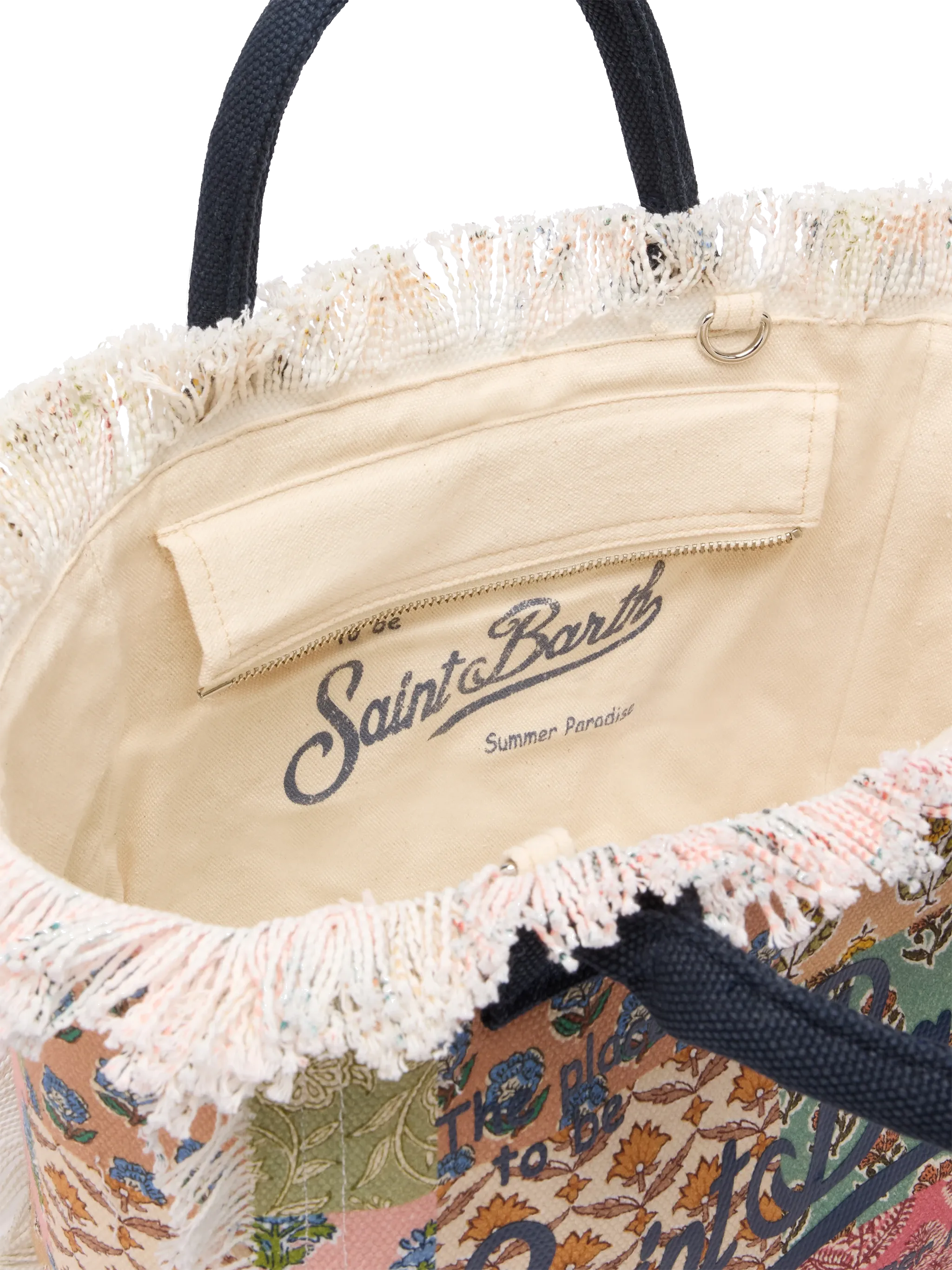 Colette katoenen canvas tas met bloemenprint.