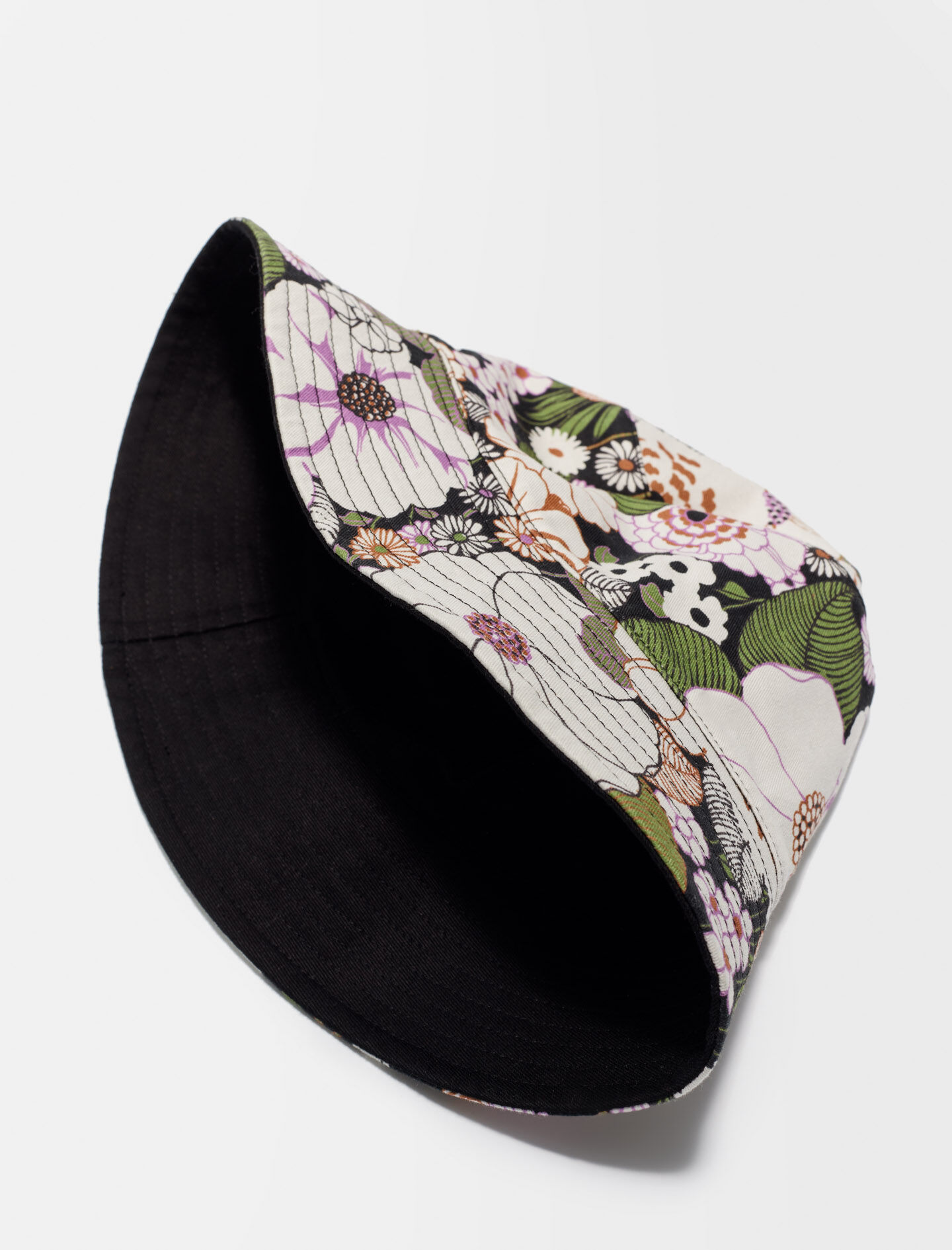 Bob met bloemenprint uit de jaren zeventig - Fleur jaren zeventig noir