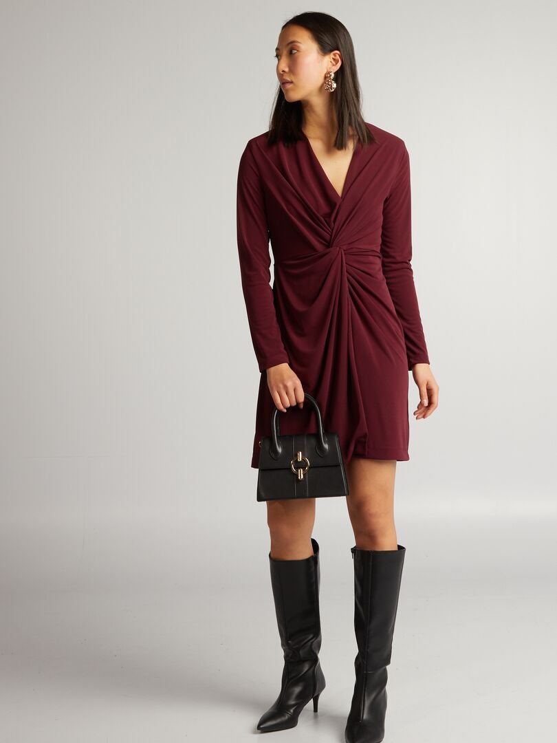 Gedrapeerde jurk - ROOD