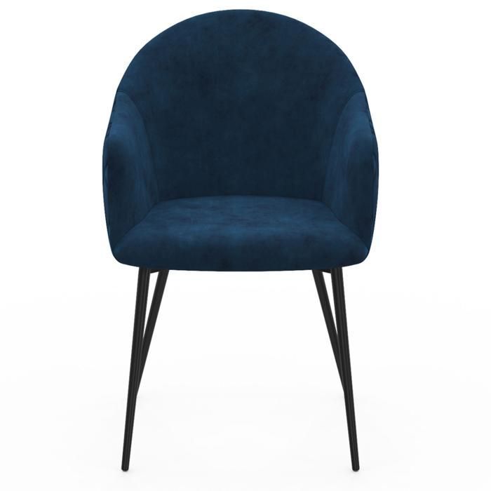 IDMARKET Set of 2 MOLY dining chairs in blue velvet