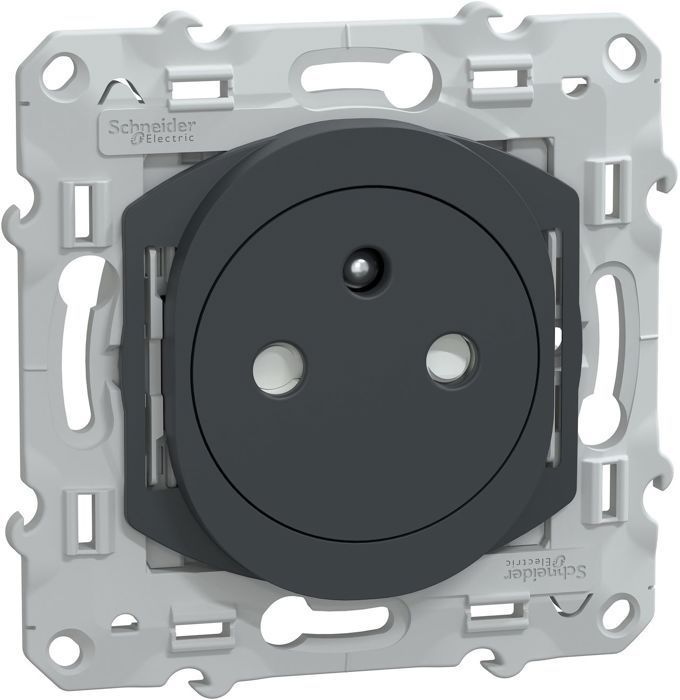Presa elettrica - Schneider Electric - Ovalis - 2P+E - Antracite - Pronta per l'installazione
