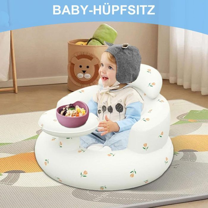 Siège de bain gonflable bébé - 1 pièce, avec dossier/tablette - Convient pour bébés 3-36 mois Étiquette